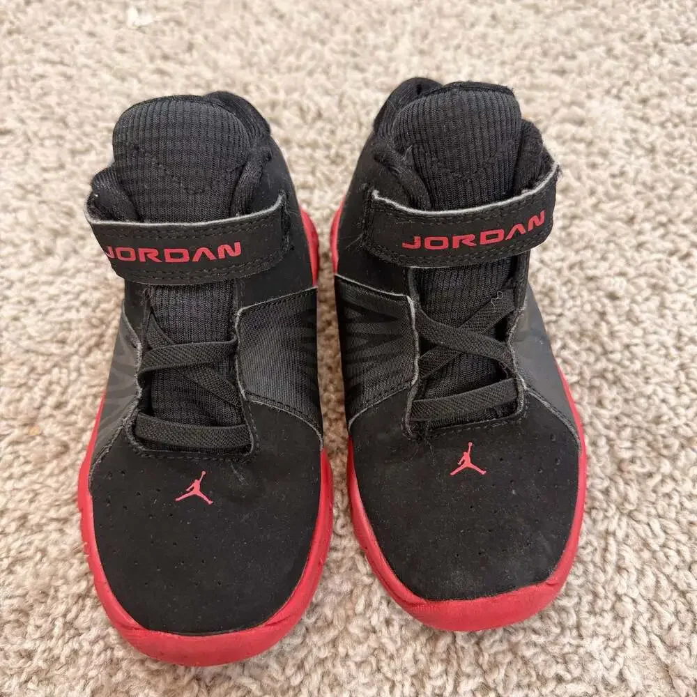 Jordan Toddler Shoes Size‎ 9C Black Red Jumpman Strap Sneakers Kids